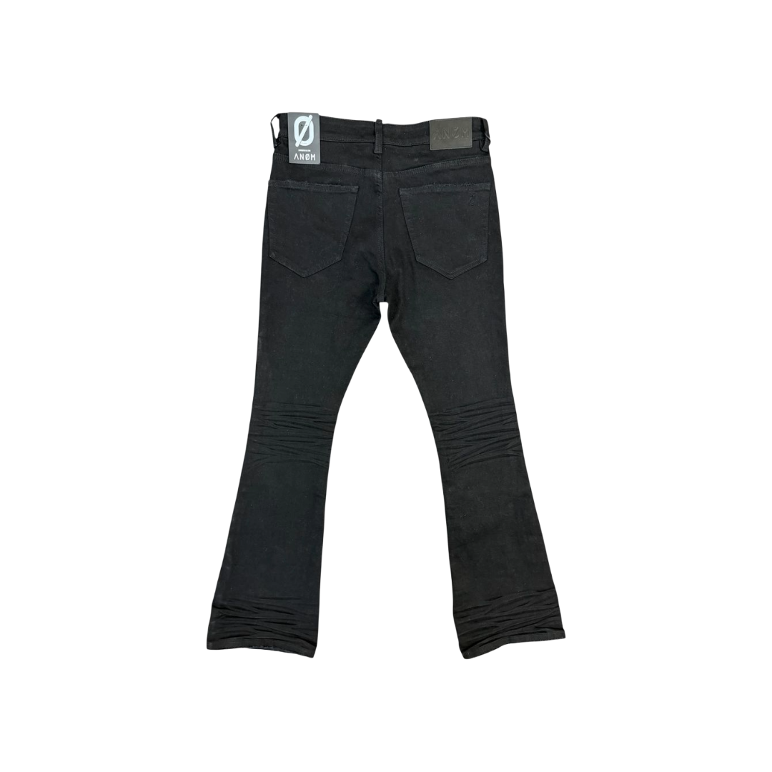 ANOM| AURA JET BLACK STACKED JEANS