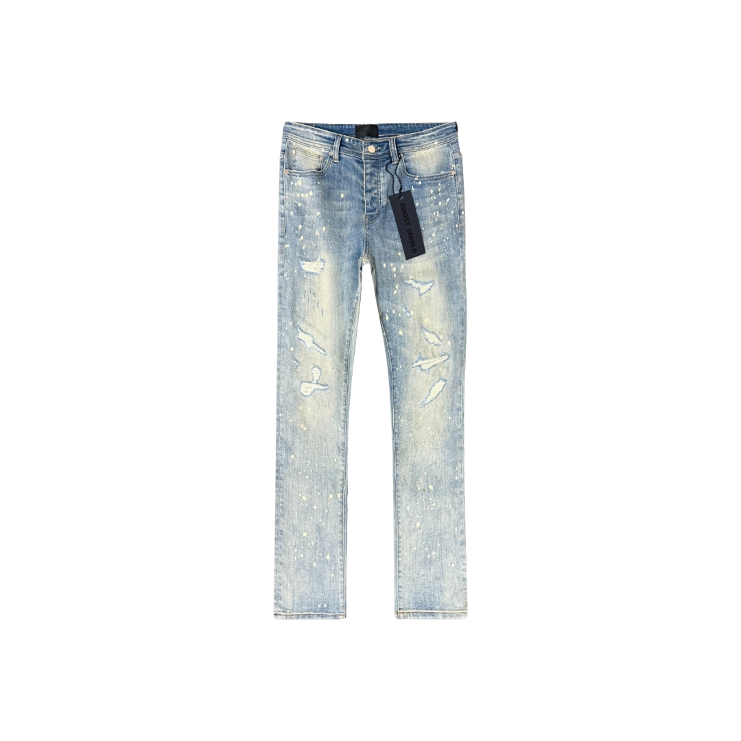 GHST WRLD| STATIC SKINNY JEANS BLEACH WASH