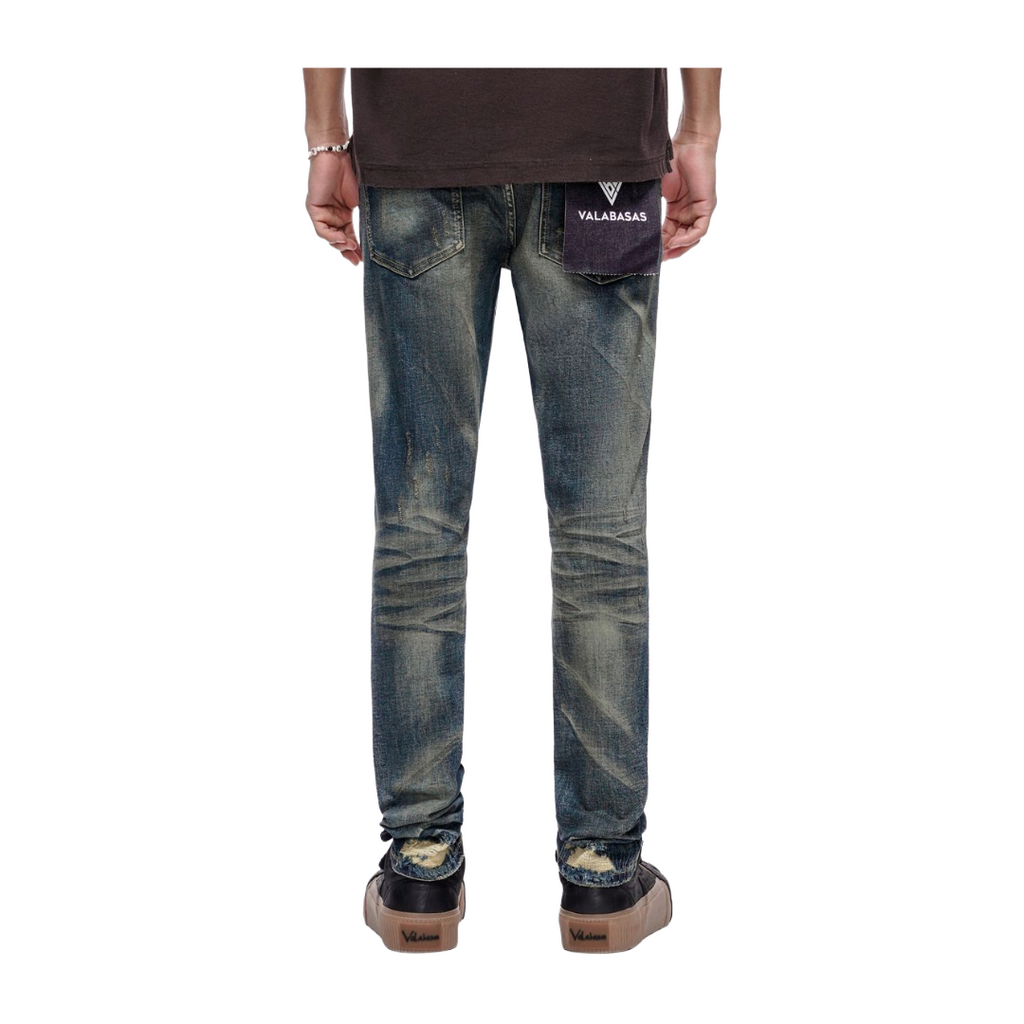 VALABASAS| LEADER SKINNY DARK BLUE VINTAGE JEANS