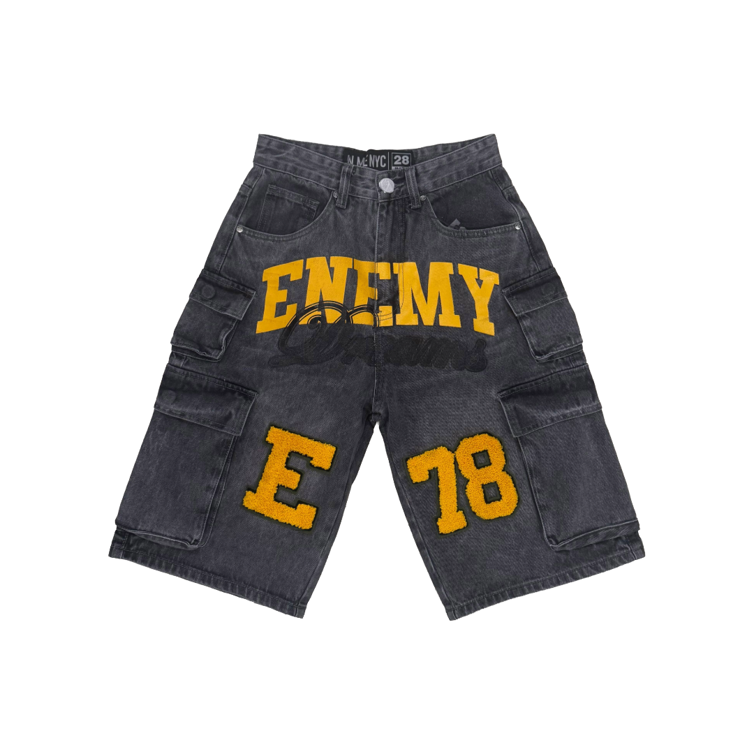 NME| ENEMY DREAMS CARGO DENIM SHORTS