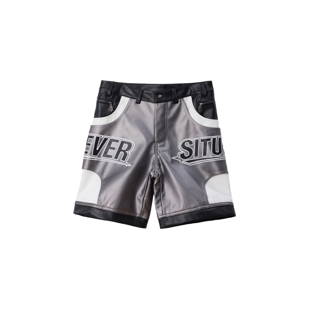 FOREVER LEATHER SHORT BLACK