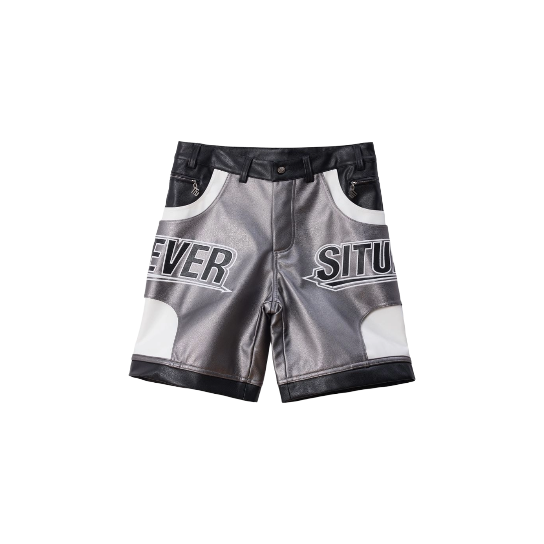 FOREVER LEATHER SHORT BLACK