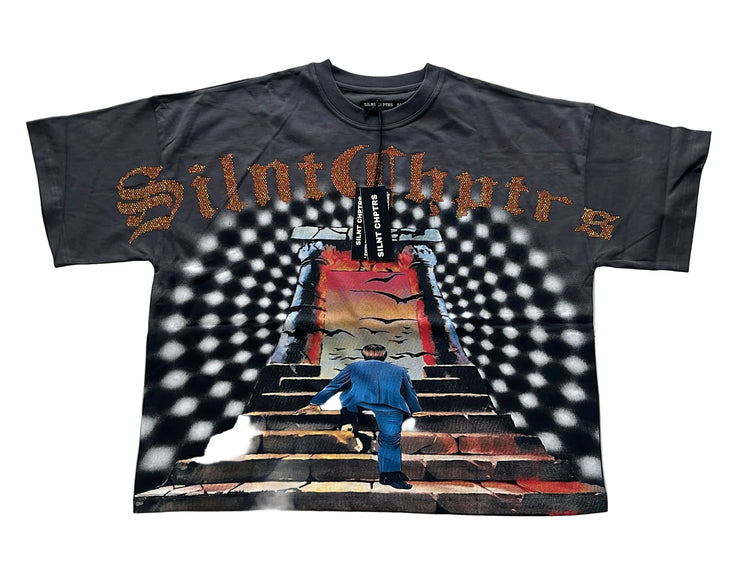 SILNT CHPTRS| ILLUSION VINTAGE BLACK TEE