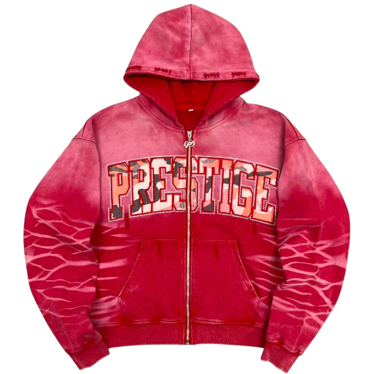 ECLIPSE ZIP-UP HOODIE - Red - front flat lay