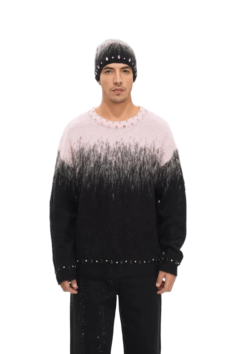 VALABASAS| ARRANGED PINK MOHAIR CREWNECK
