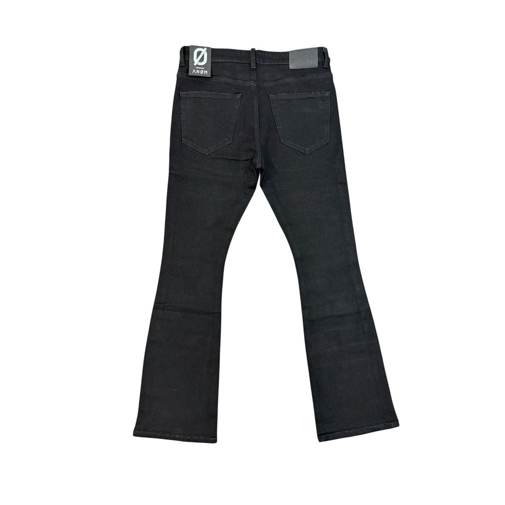 ANOM AURA jeans in jet black, back flat lay