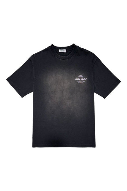 Black Label Premium Wear washed black tee - front view