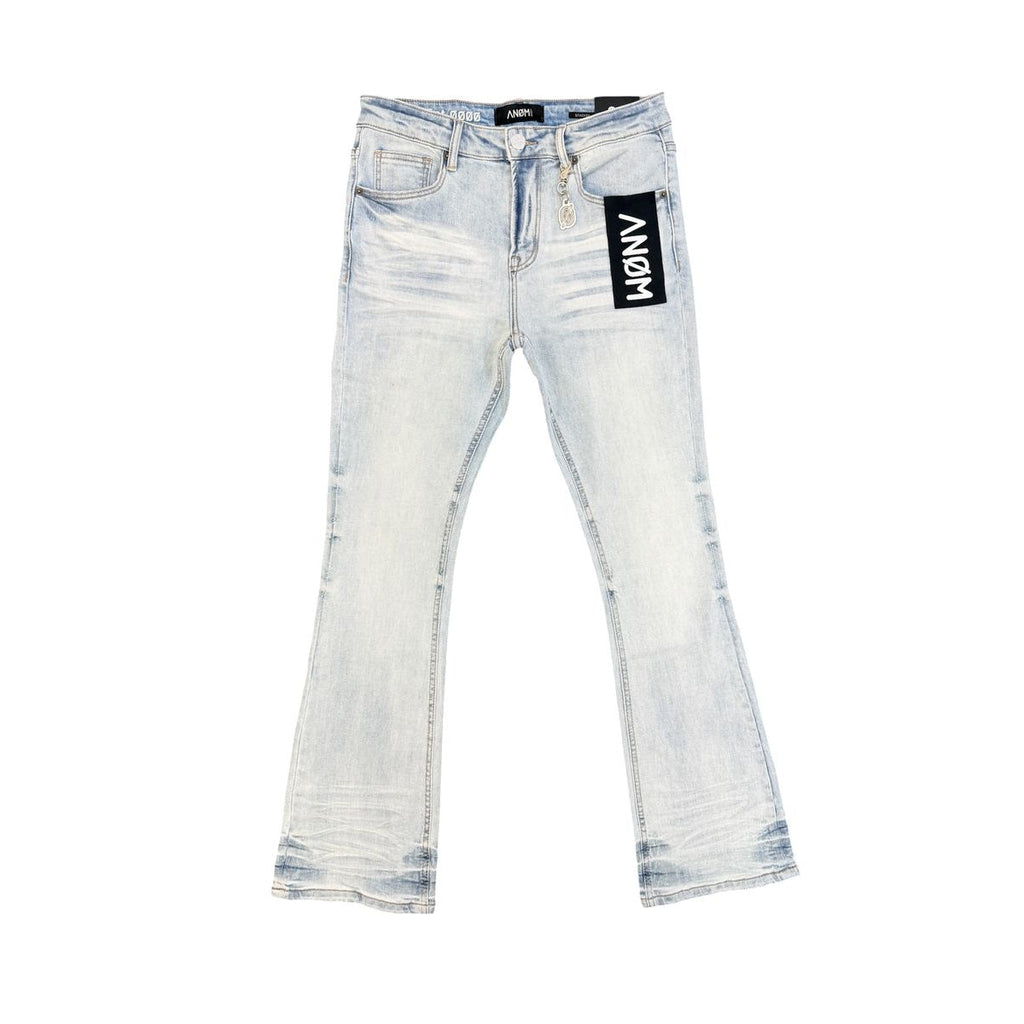 ANOM AURA jeans in ice blue, front flat lay