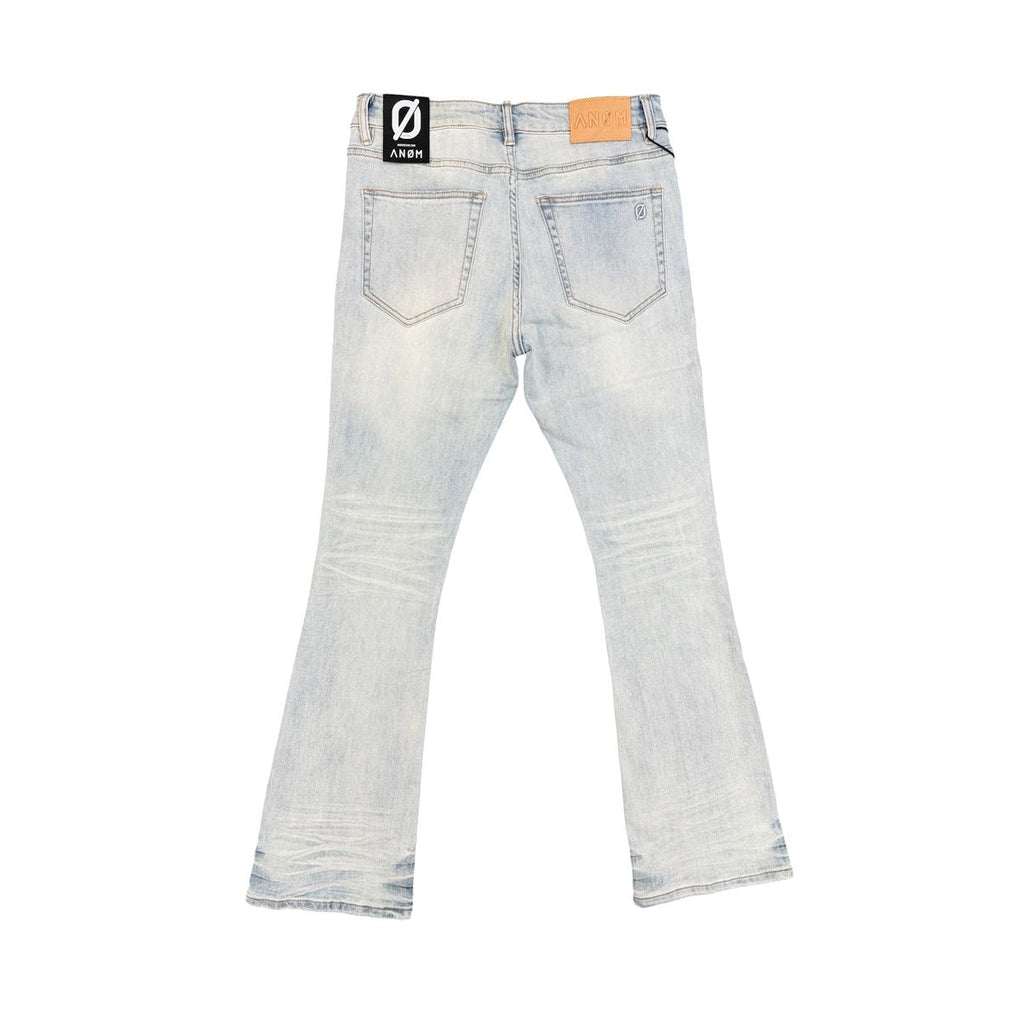 ANOM AURA jeans in ice blue, back flat lay