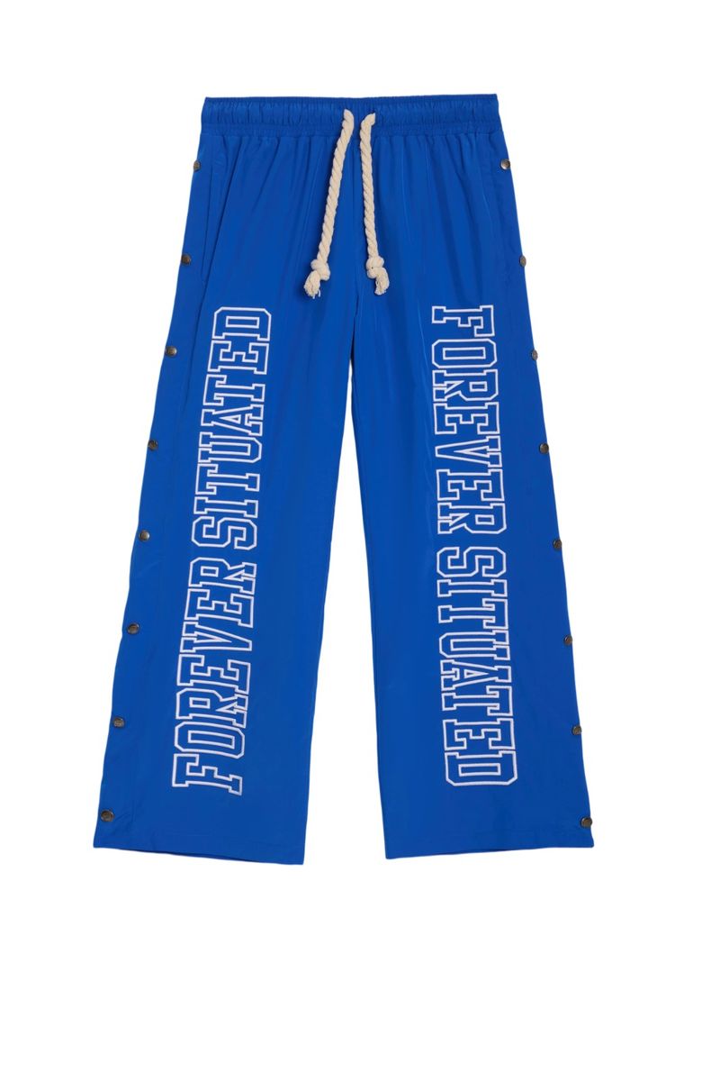 NYLON TRACK PANTS BLUE