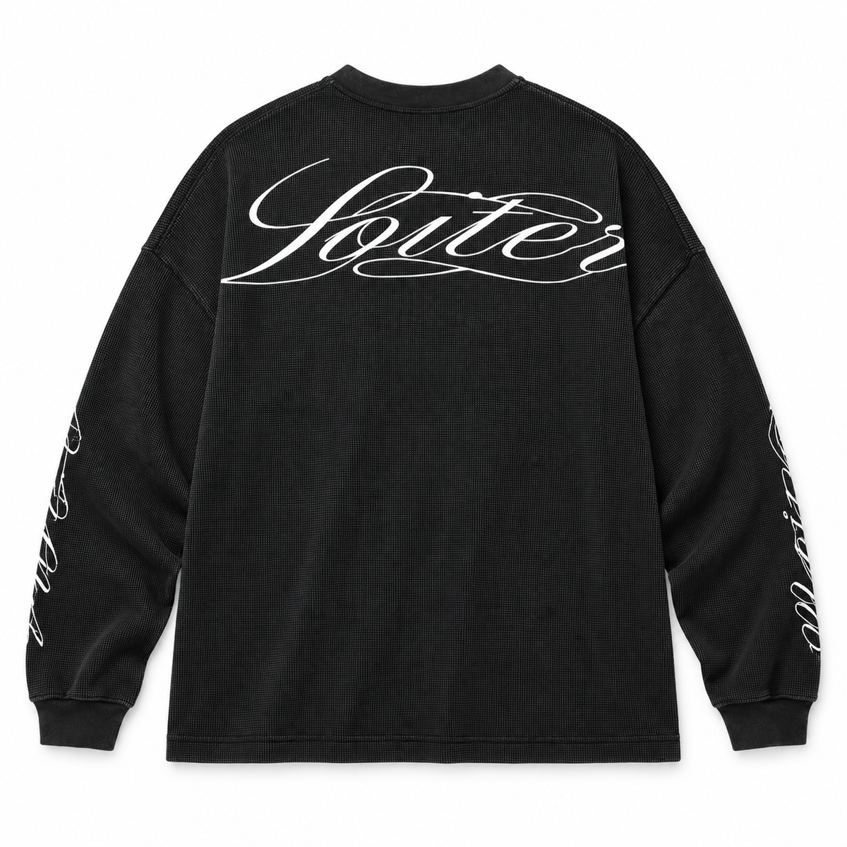 Loiter Purity Thermal Long Sleeve T-Shirt Black - back flat lay