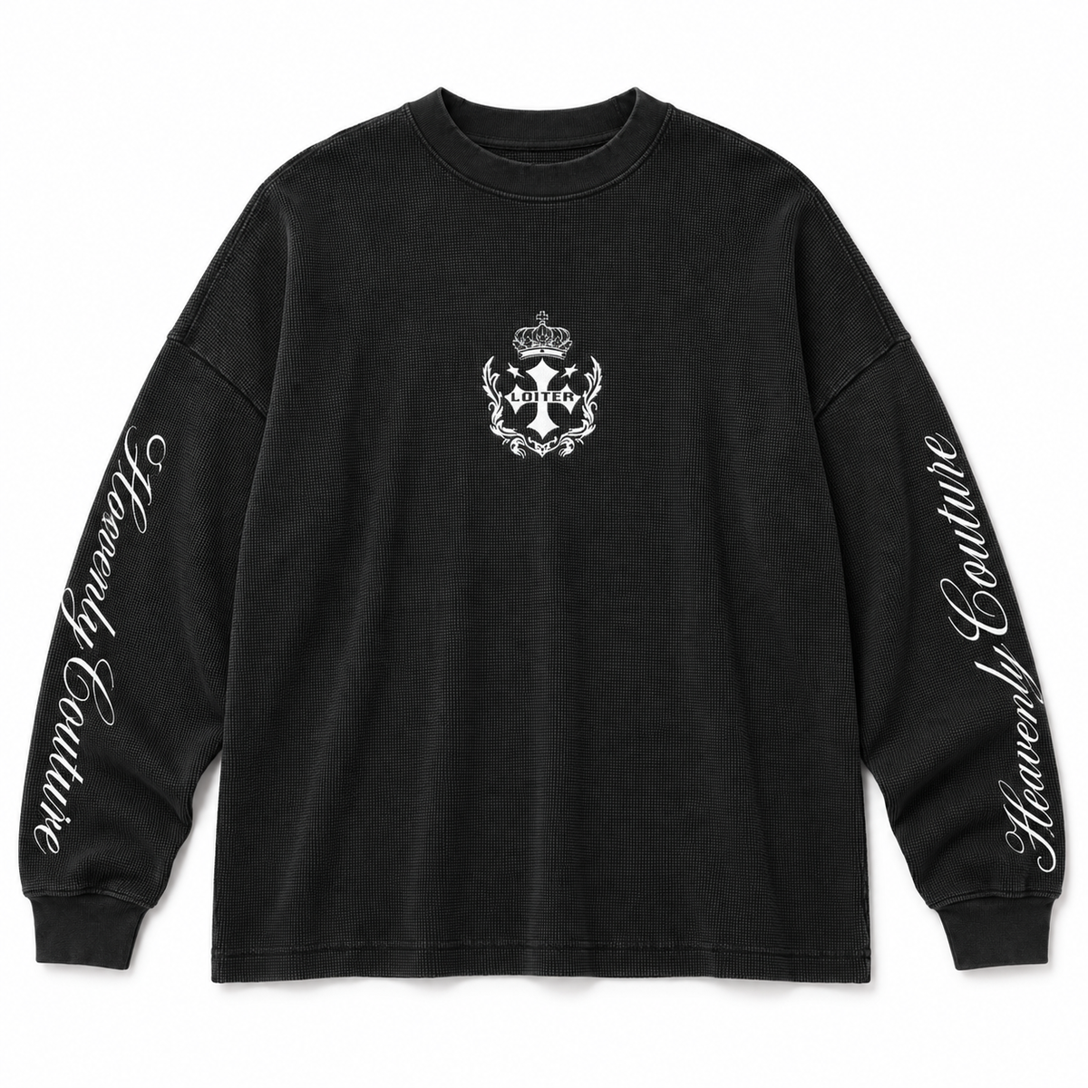 Loiter Purity Thermal Long Sleeve T-Shirt Black - front flat lay