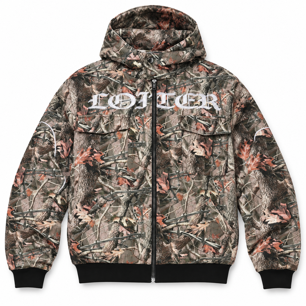 Loiter Fracture Hoodie Real Tree Camo - front flat lay