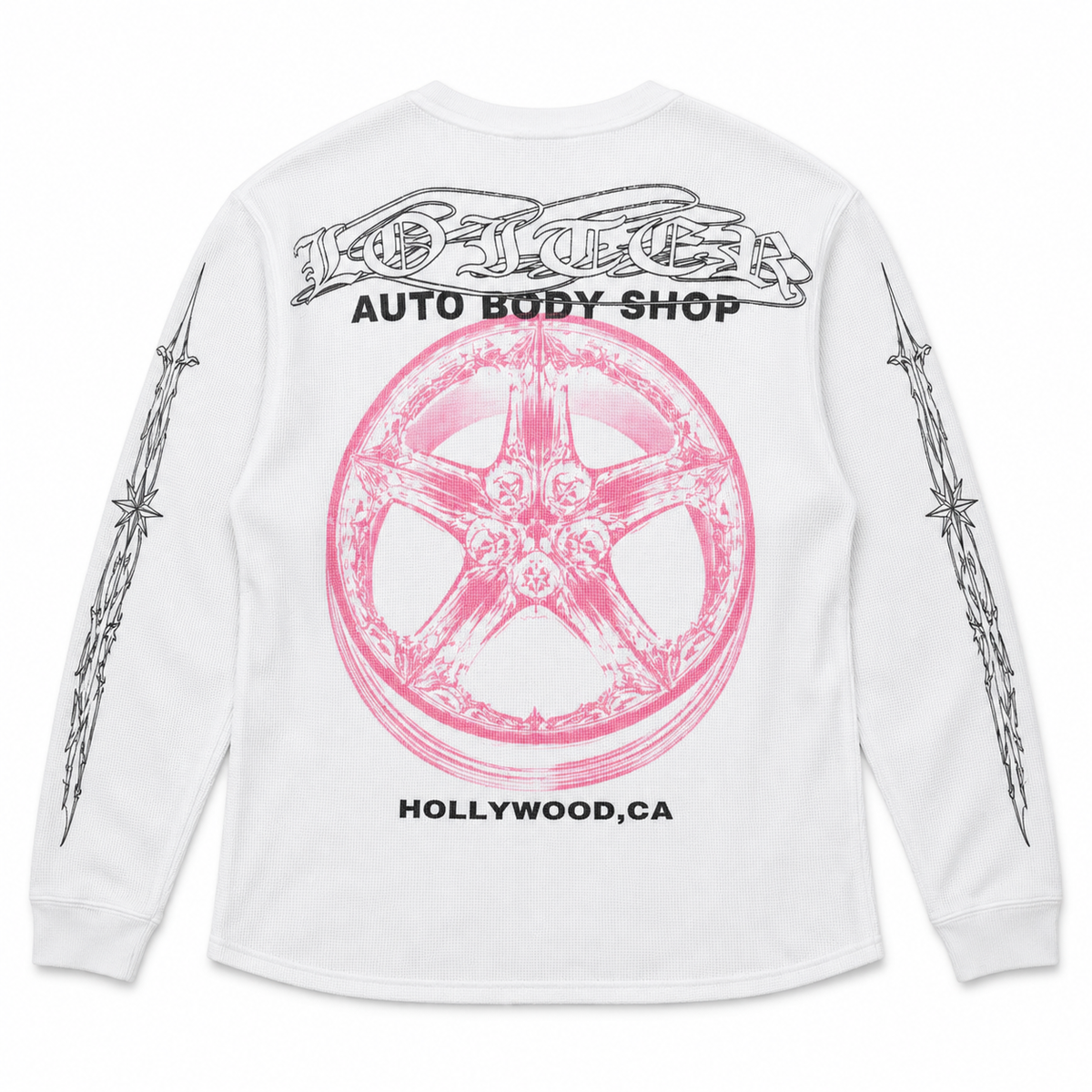 Loiter Body Shop Thermal Long Sleeve T-Shirt Off White - back flat lay