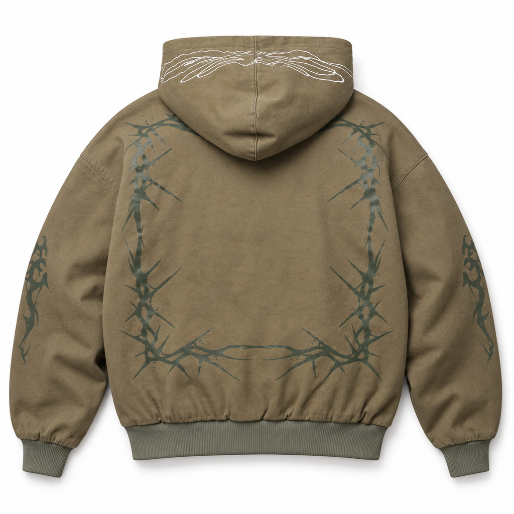 Loiter Cybercross Work Jacket Green - back flat lay