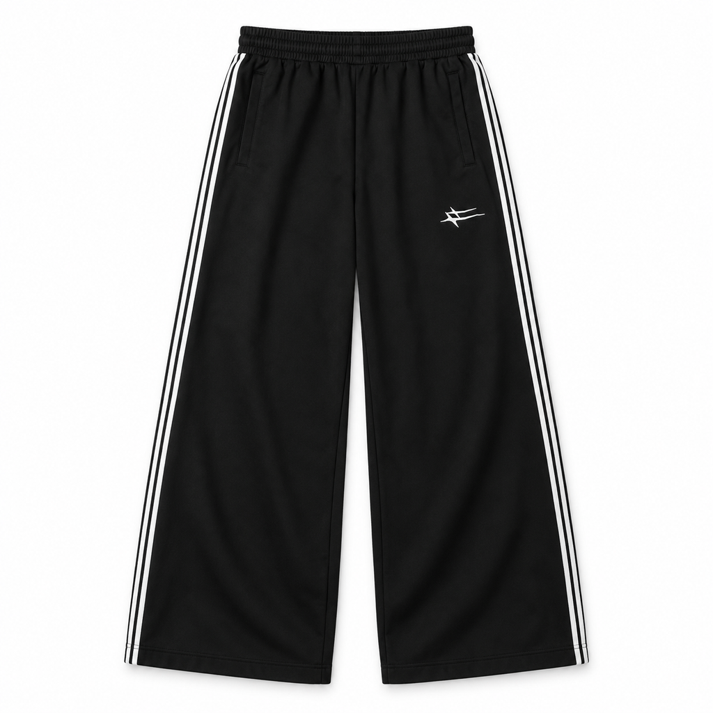 Loiter Hybrid Trackpants Black - front flat lay