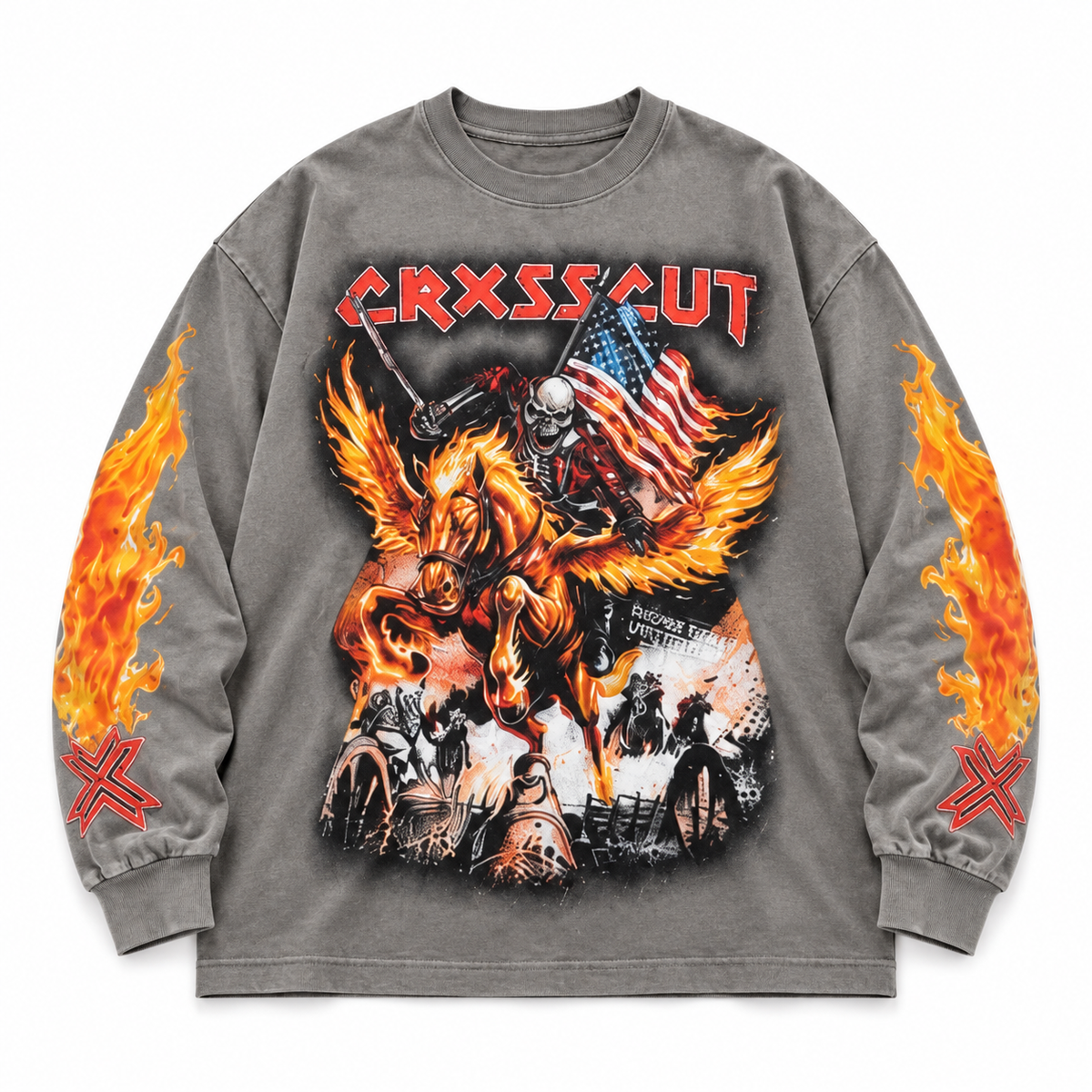 GHOST RIDER LONG SLEEVE | WASHED GREY