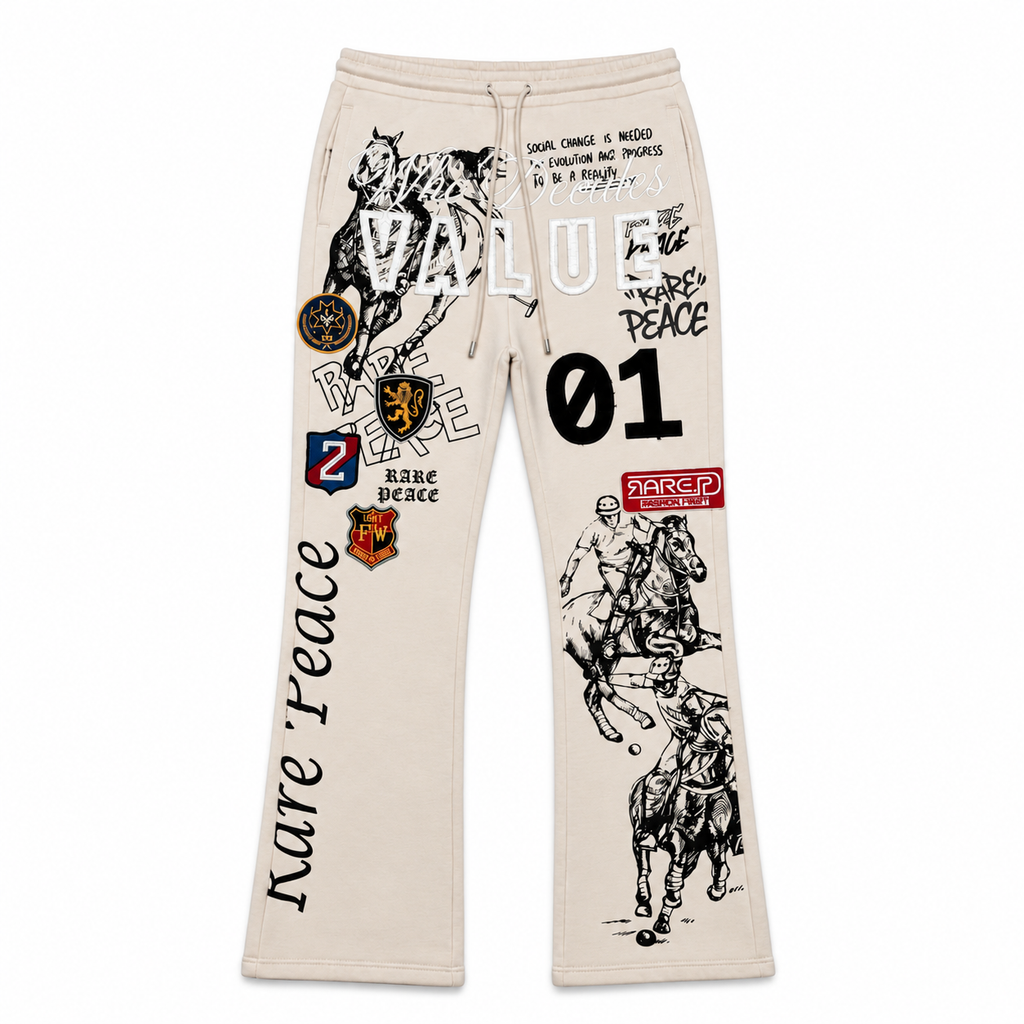 POLO PATCH JOGGER LIGHT KHAKI - front flat lay on white