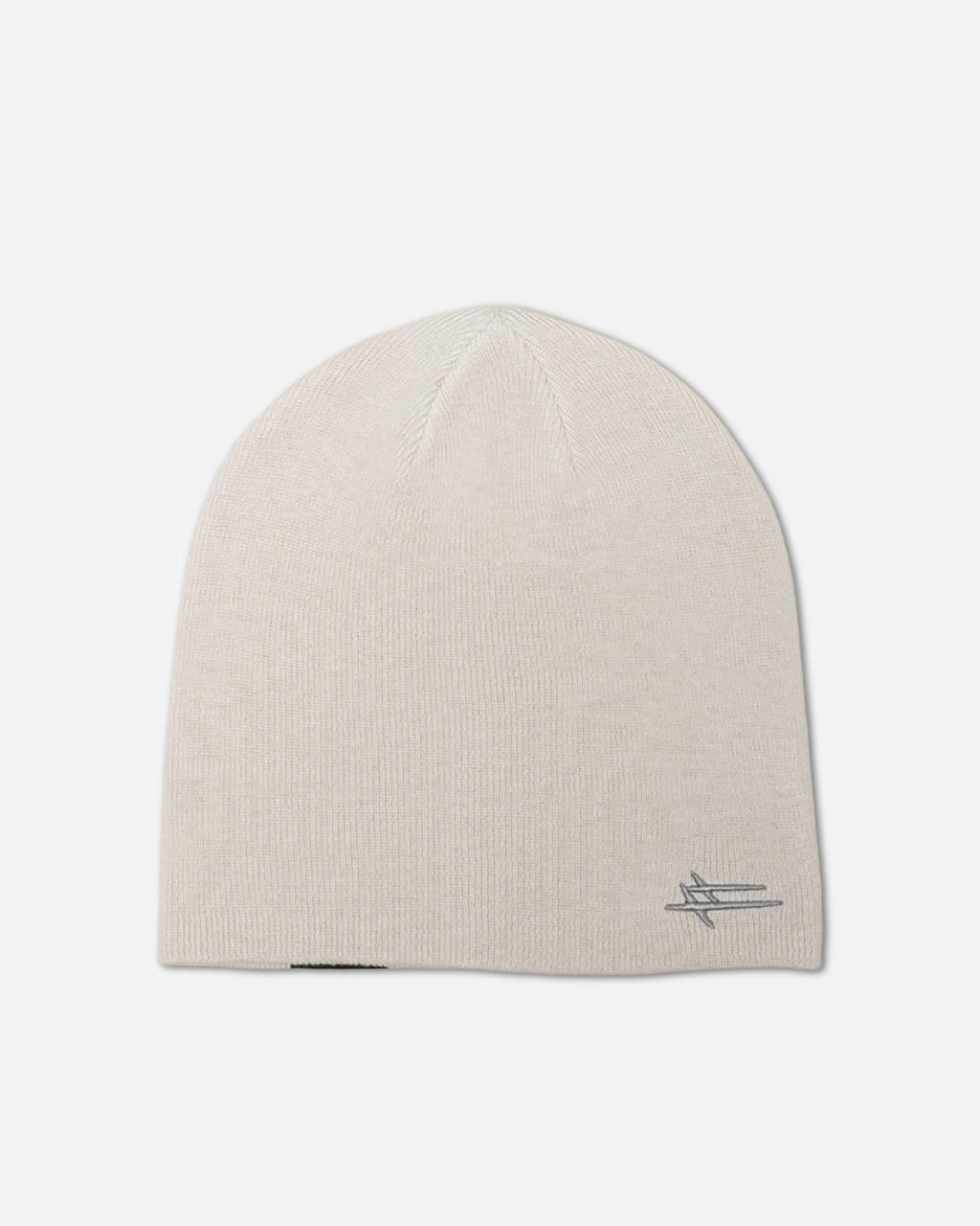 Loiter Hybrid Beanie Off White - front flat lay