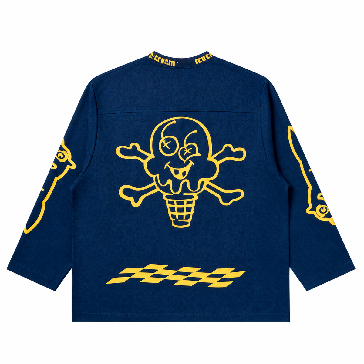 RETURNER LS KNIT PATRIOT BLUE - back flat lay on white