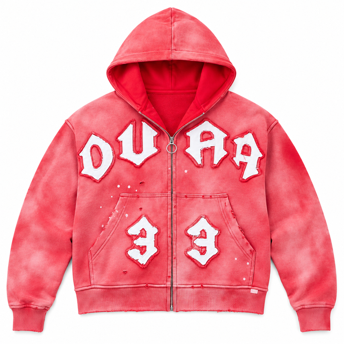 DUAA | 33 ZIP-UP HOODIE - RED