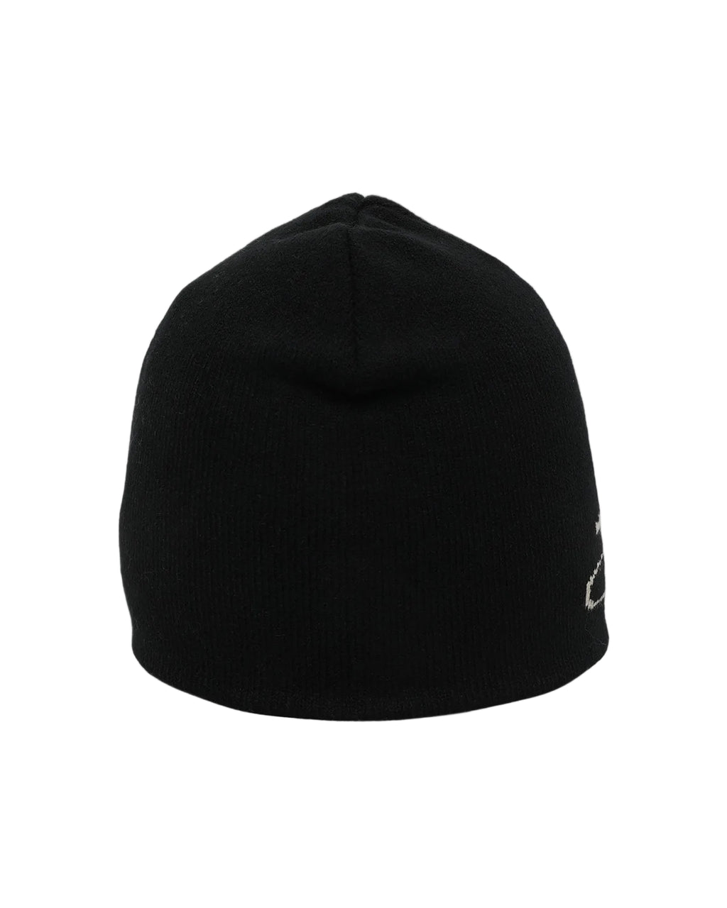 Loiter Hybrid Skull Knit Beanie Black - back flat lay