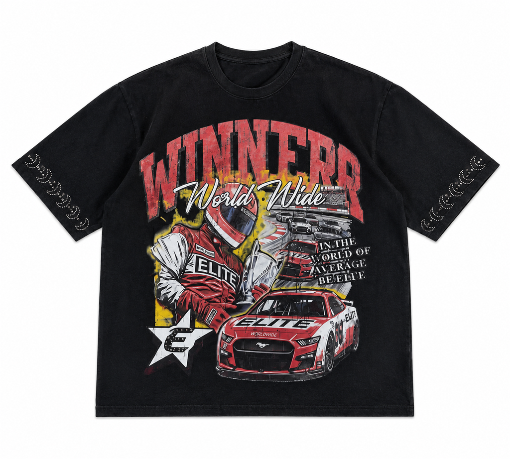 WINNERS EMBELLISHED TEE| BLACK SHADOW