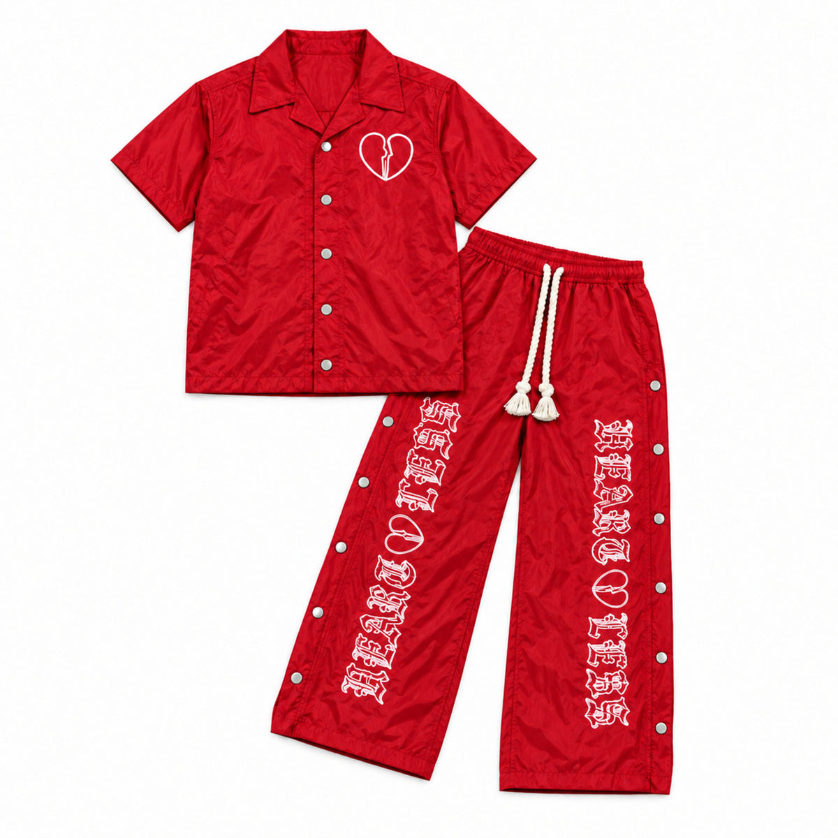 Kids Heartless Nylon Set - Red flat lay