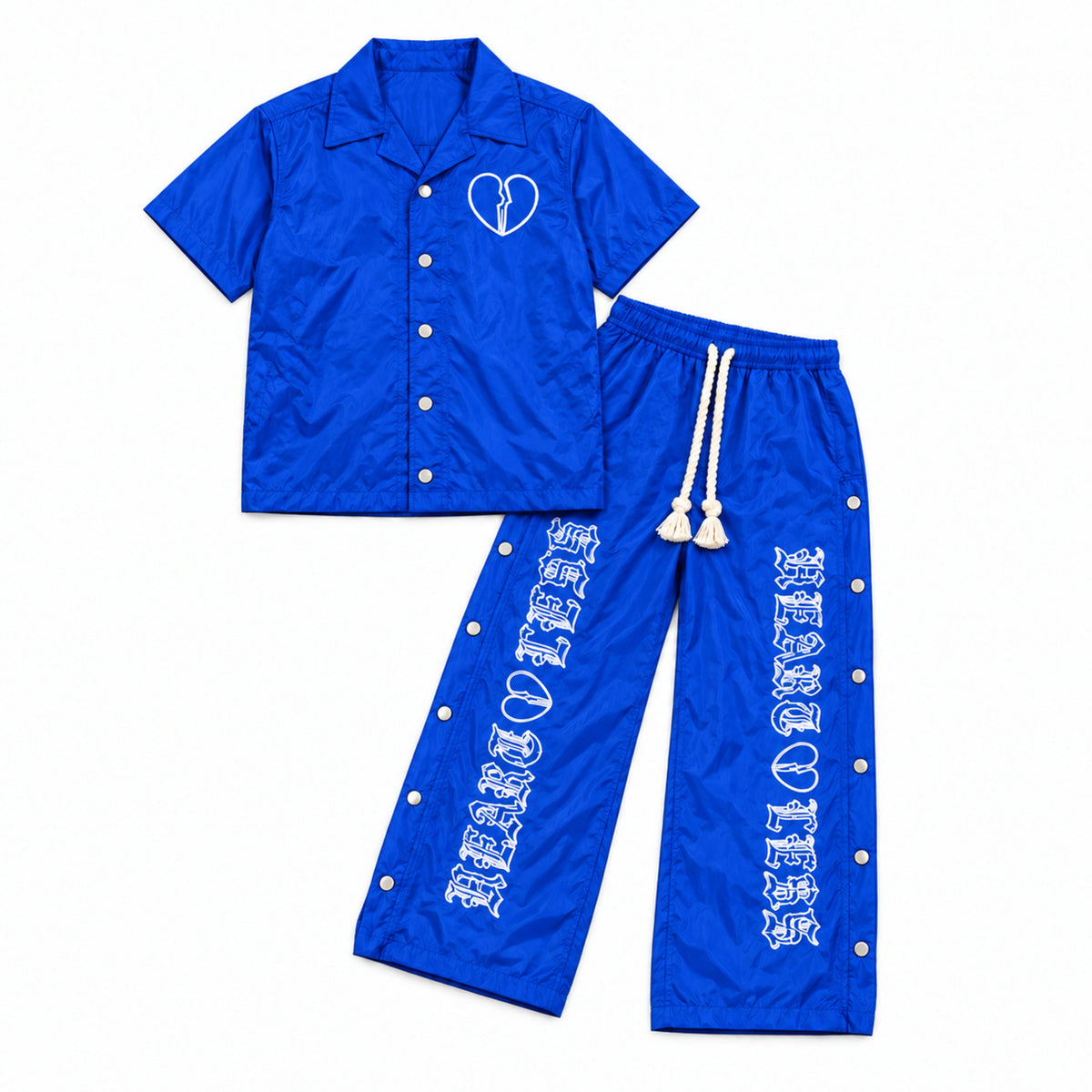 Kids Heartless Nylon Set - Royal Blue flat lay