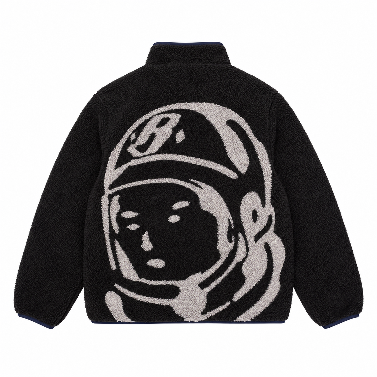 Billionaire Boys Club BB HELMET ZIP JACKET in Black, back flat lay at ICON Clothing