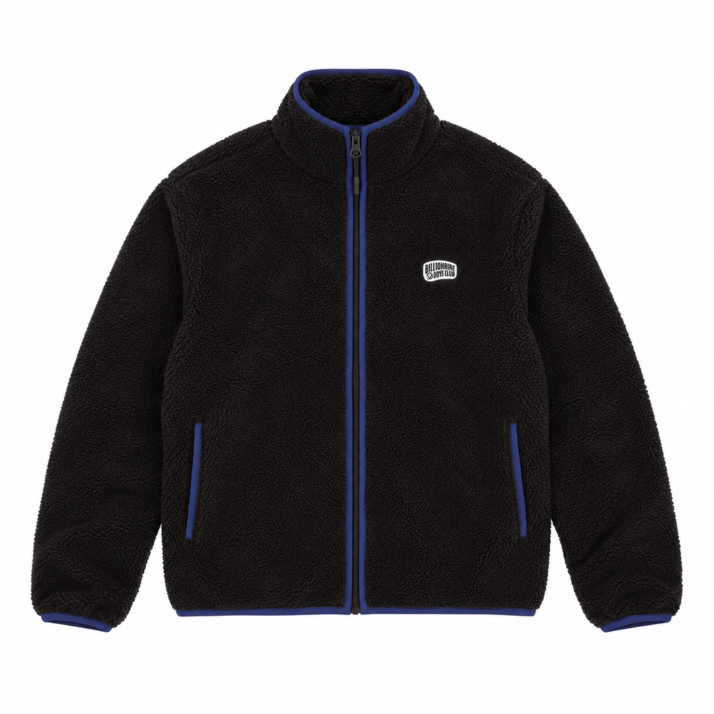 Billionaire Boys Club BB HELMET ZIP JACKET in Black, front flat lay at ICON Clothing