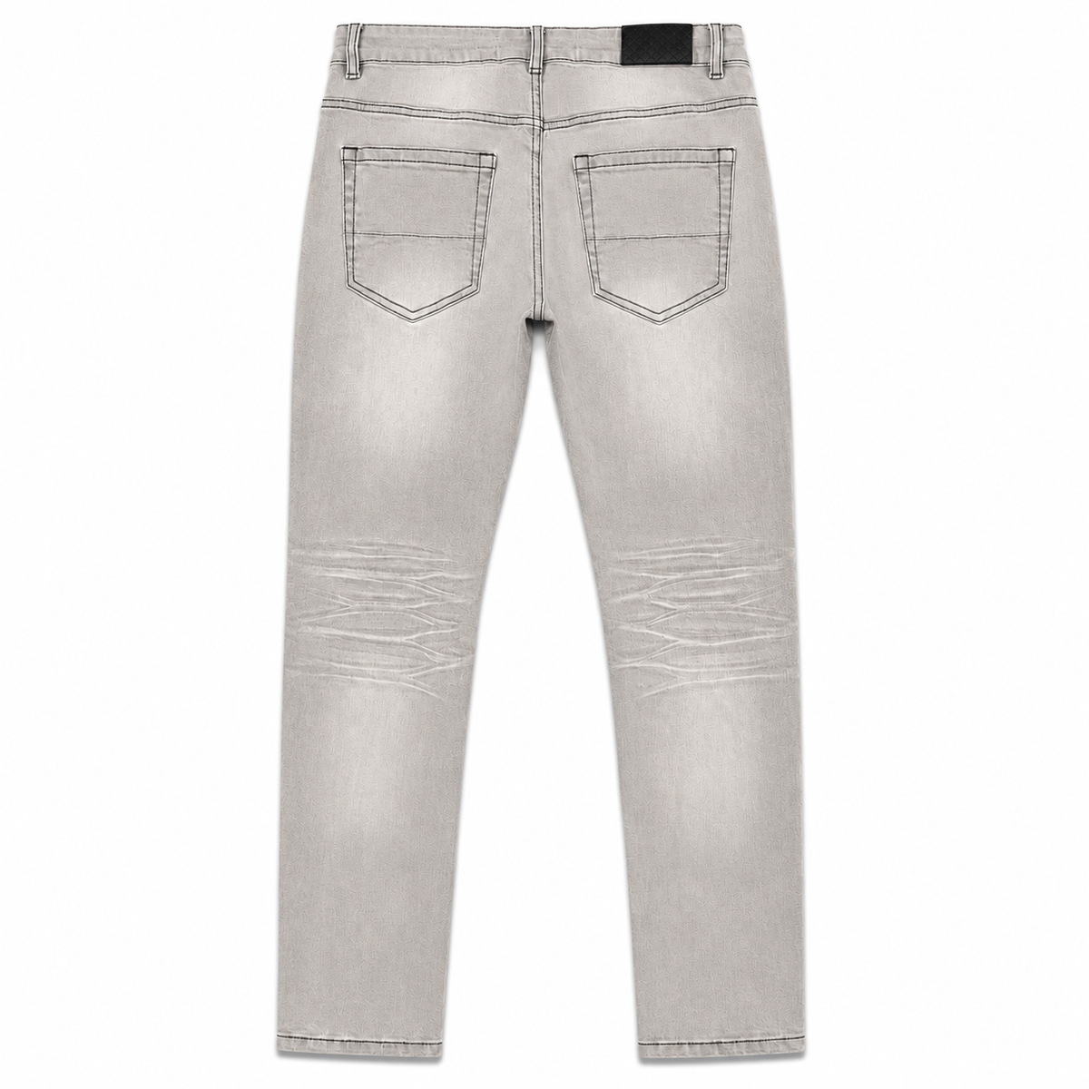 LVNT ICE GREY SKINNY JEANS, back flat lay on white background