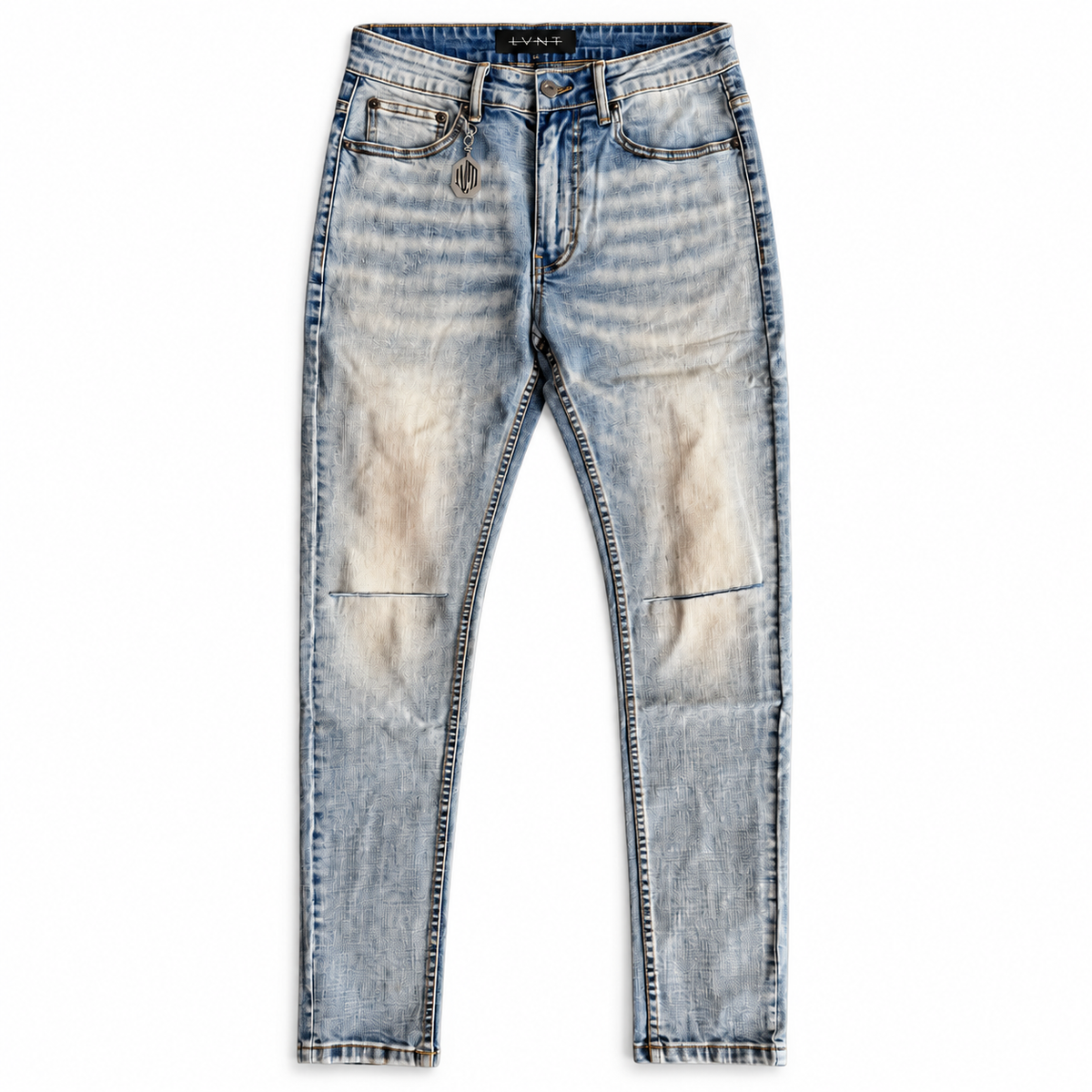 LVNT LIGHT VINTAGE SKINNY JEANS, front flat lay on white background