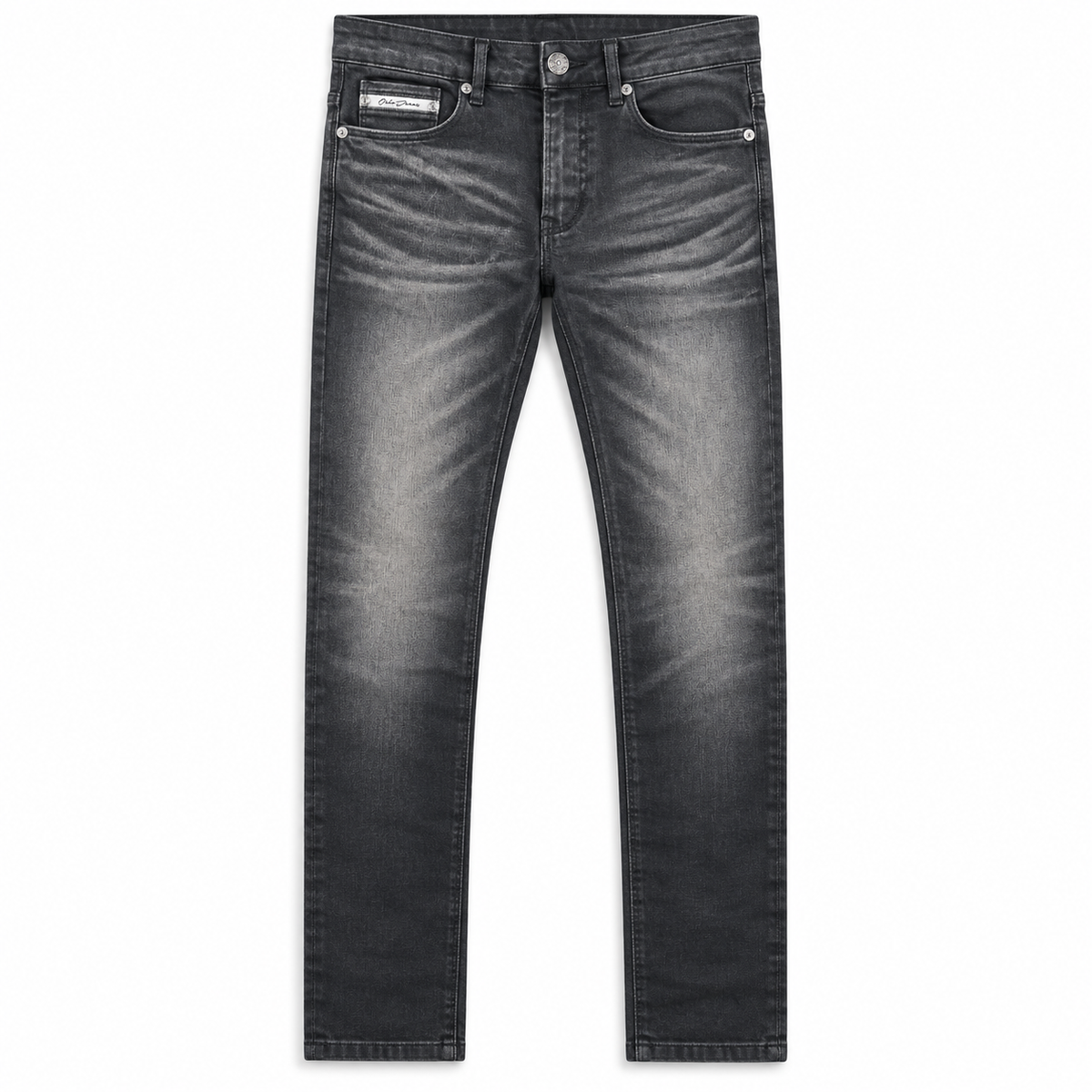 OCHO DEEP DARK BLUE JEANS, front flat lay on white background