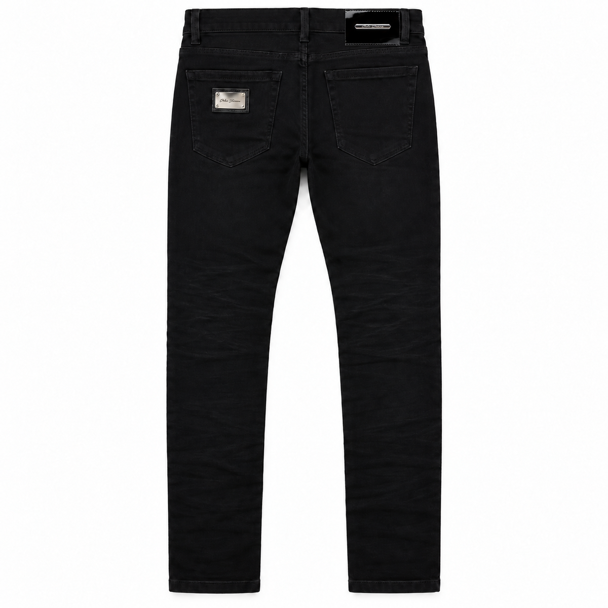 OCHO ECLIPSE BLACK JEANS, back flat lay on white background