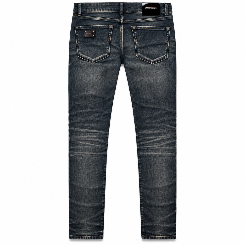 OCHO SLATE GREY JEANS, back flat lay on white background