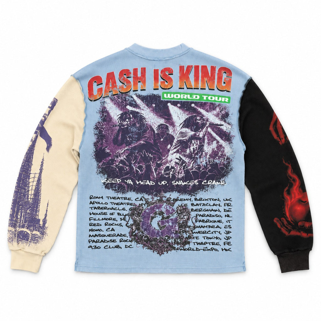 GFTD LA Cash King Blue Long Sleeve Tee - back view