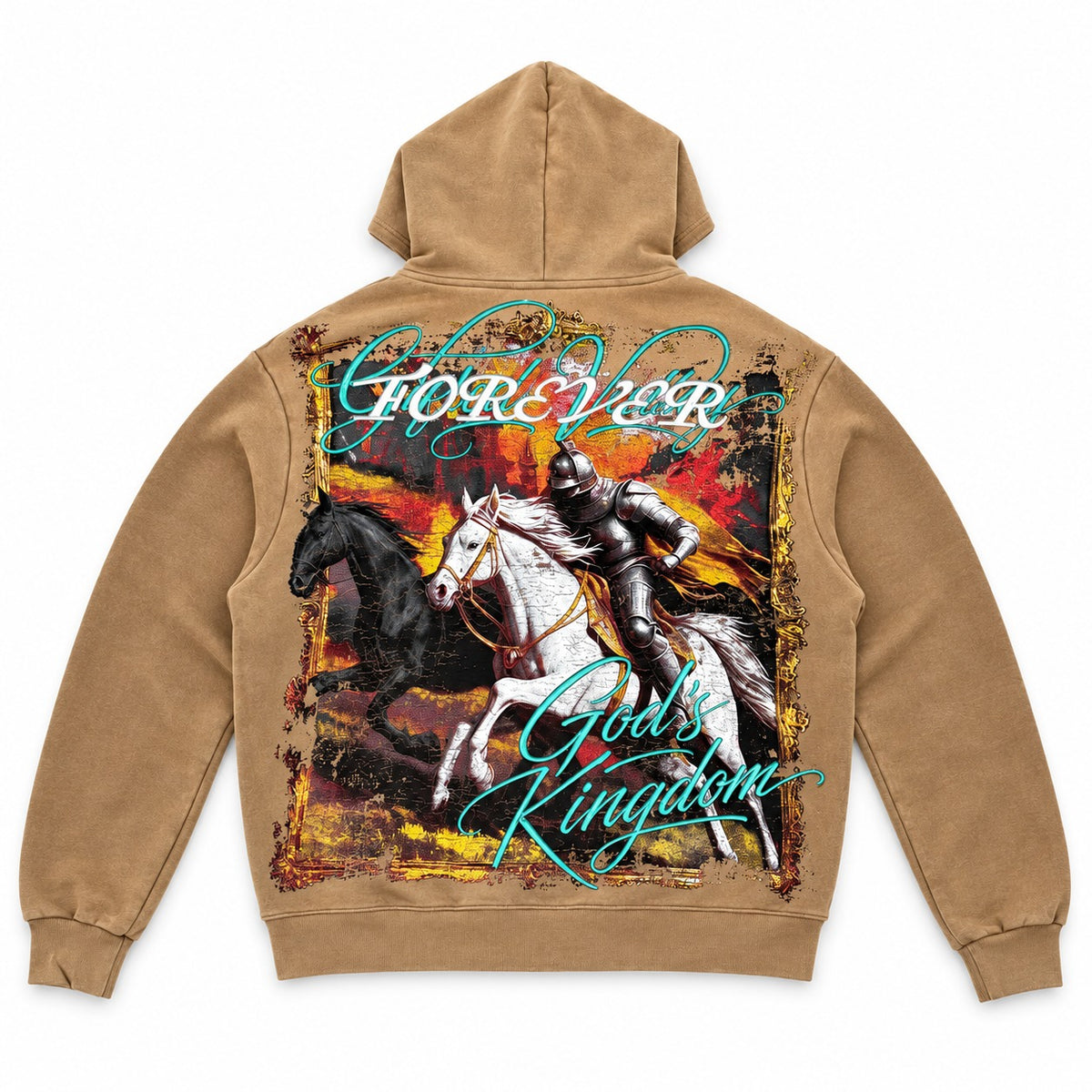 GFTD LA Gifted Kingdom Khaki Zip Hoodie - back view