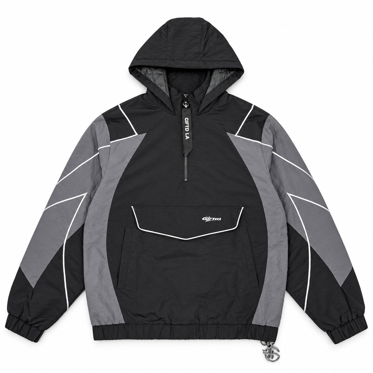 GFTD LA Gifted Storm Black Hooded Jacket - front view
