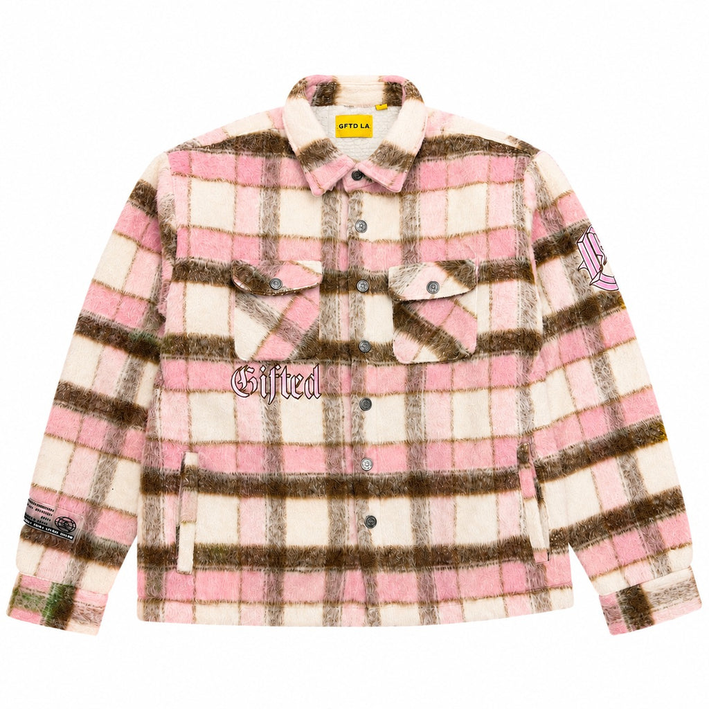 GFTD LA Kingdom Pink Plaid Jacket - front view