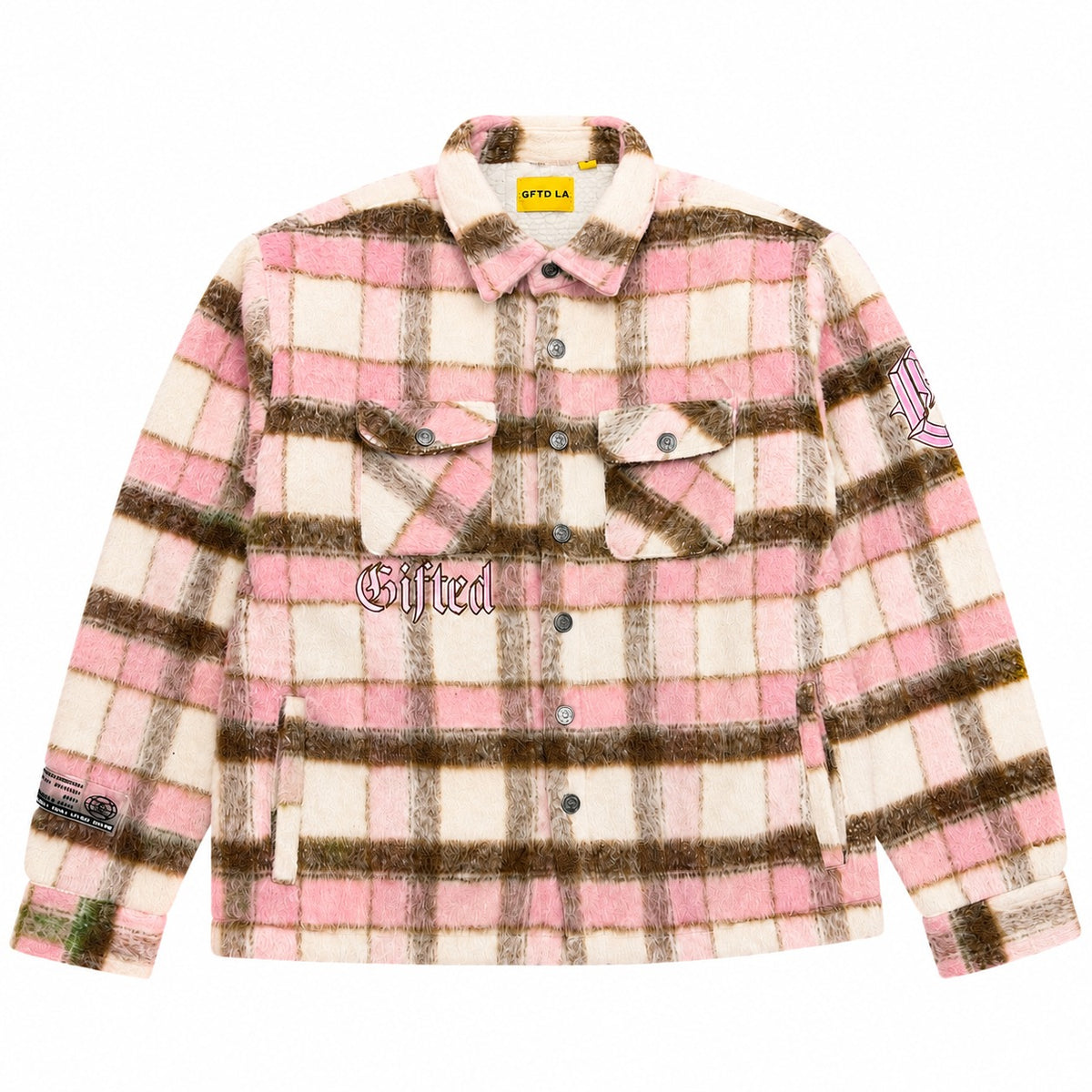 GFTD LA Kingdom Pink Plaid Jacket - front view