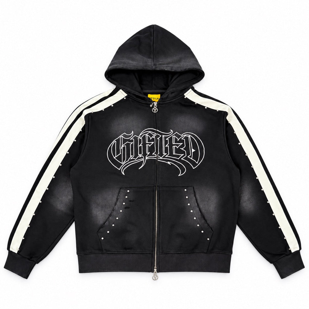 GFTD LA Players Black Zip Hoodie - front view