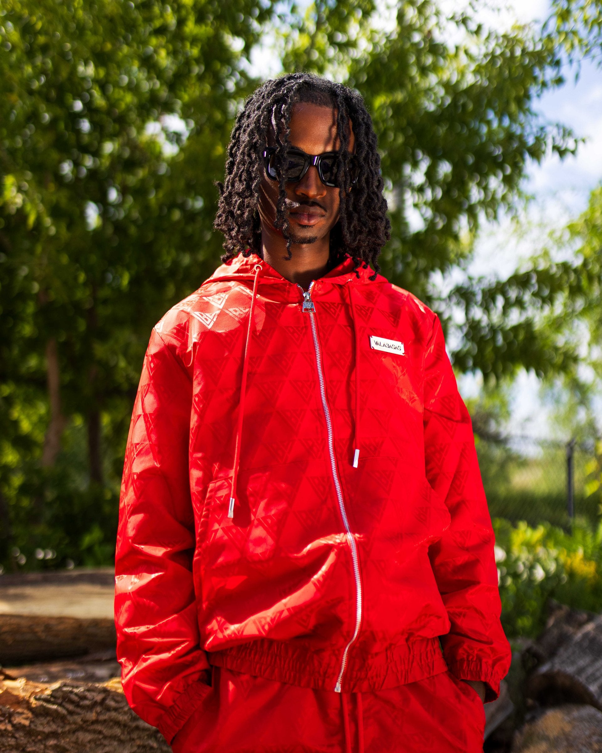 Valabasas red windbreaker set