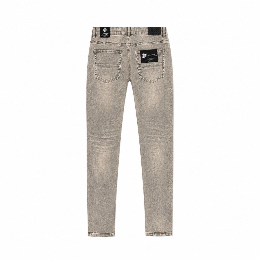LVNT STONE DUST skinny jeans, back flat lay