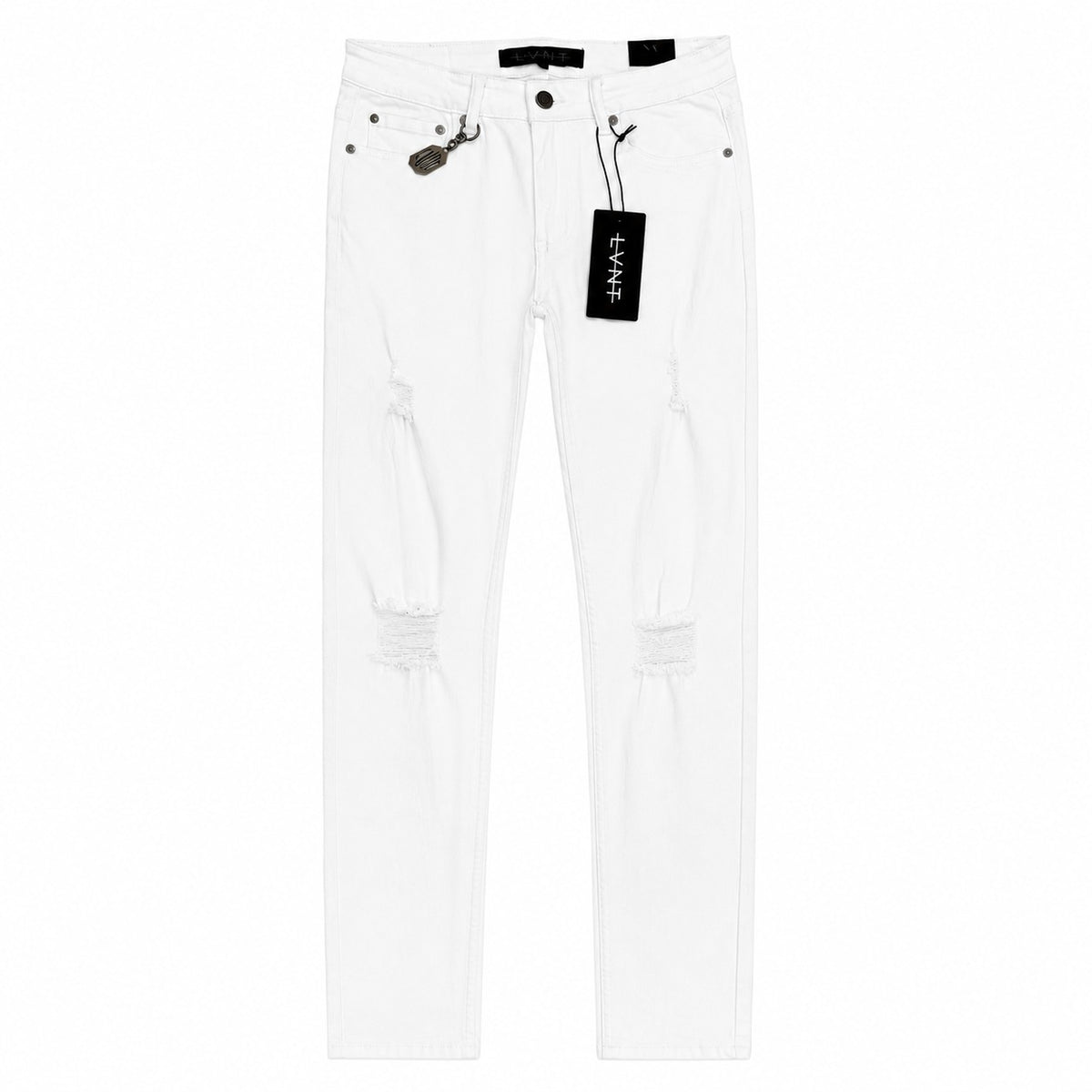 LVNT White Skinny Jeans - front view