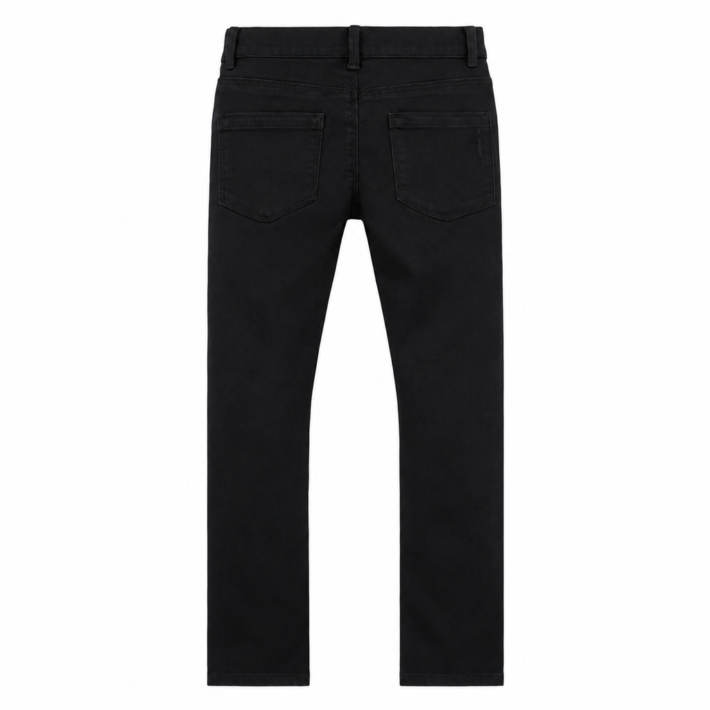 icon rta kids benson multi cross skinny jeans black back