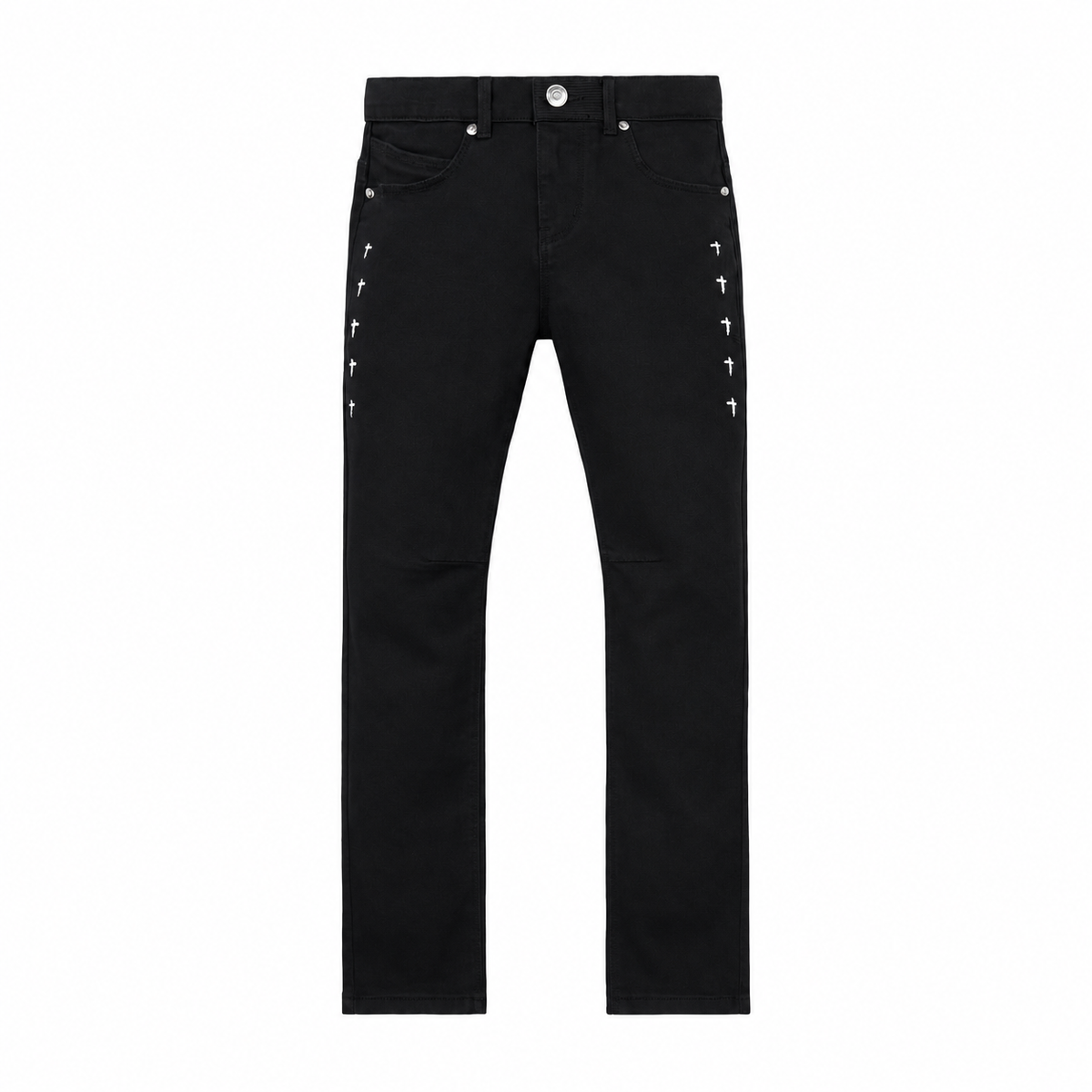 icon rta kids benson multi cross skinny jeans black front