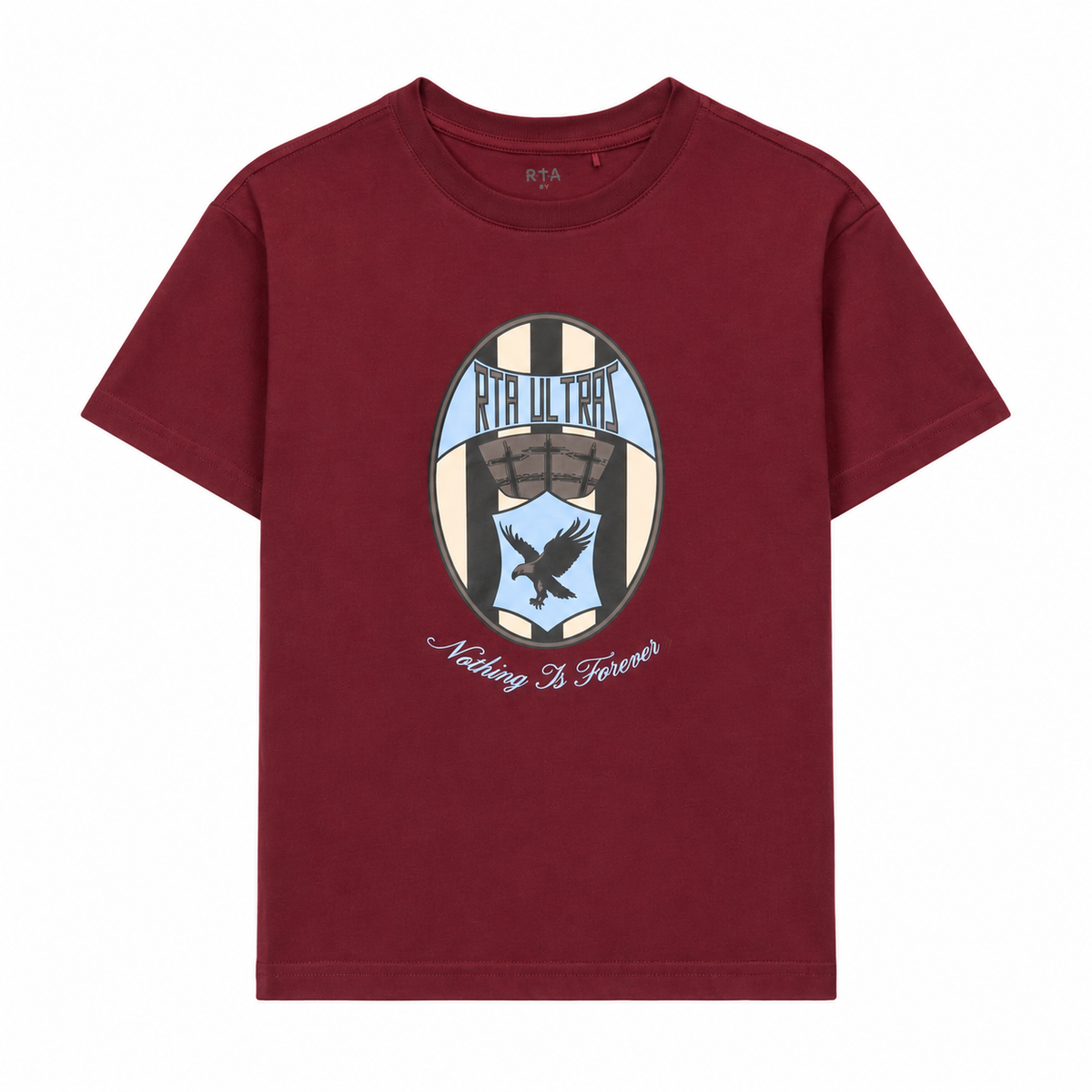 icon rta kids lawson ultra badge tee burgundy front