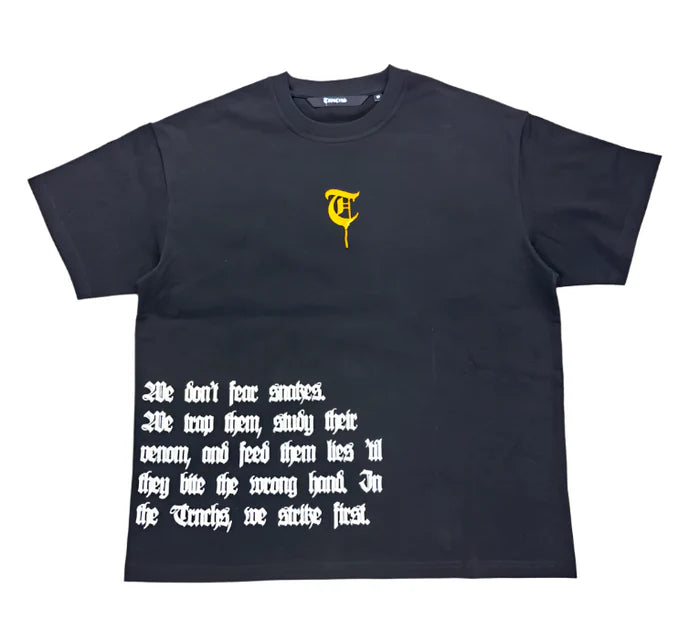TRNCHS| STRIKE FIRST BLACK TEE