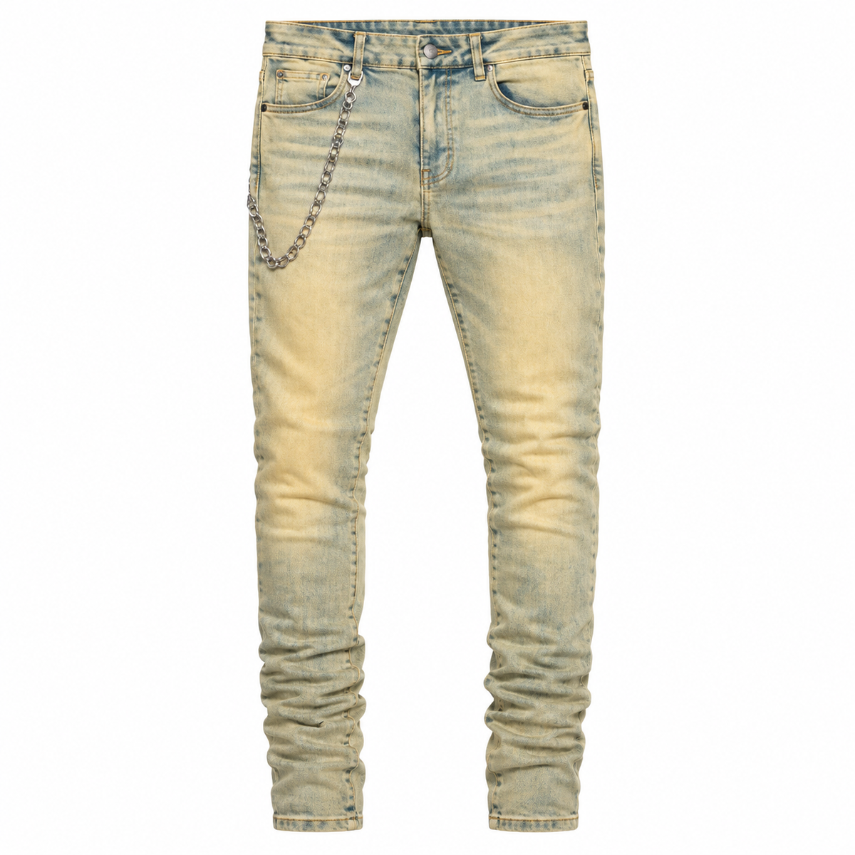 MELEE | FIJI SKINNY JEANS - DESERT DUST front flat lay on white